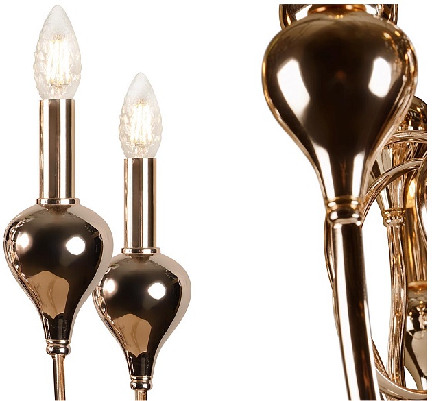 Подвесная люстра iLamp Lady 88003-8+4 GD изображение 2 Подвесная люстра iLamp Lady 88003-8+4 GD Фото № 2