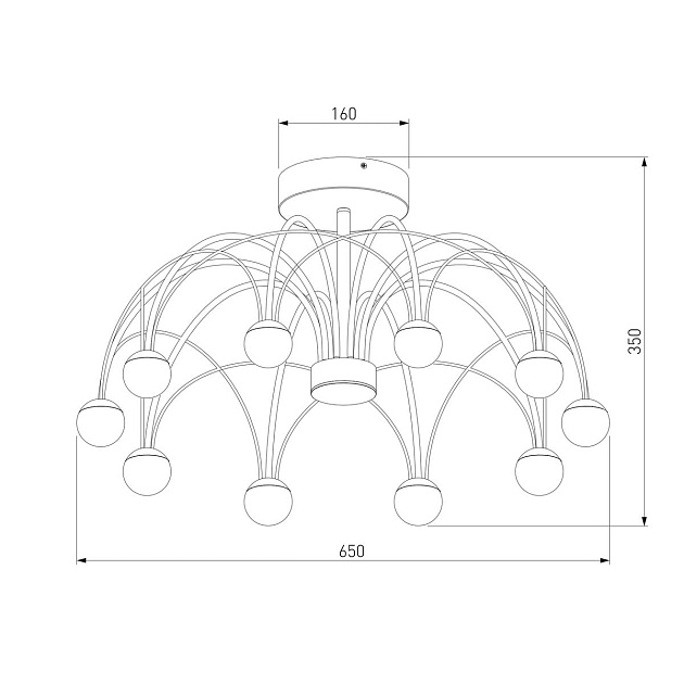 Потолочная светодиодная люстра Eurosvet Ragno 90035/10 LED черный Фото № 4