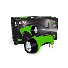 Ручной светодиодный фонарь Gauss аккумуляторный 135х70 40 лм GF104 2
