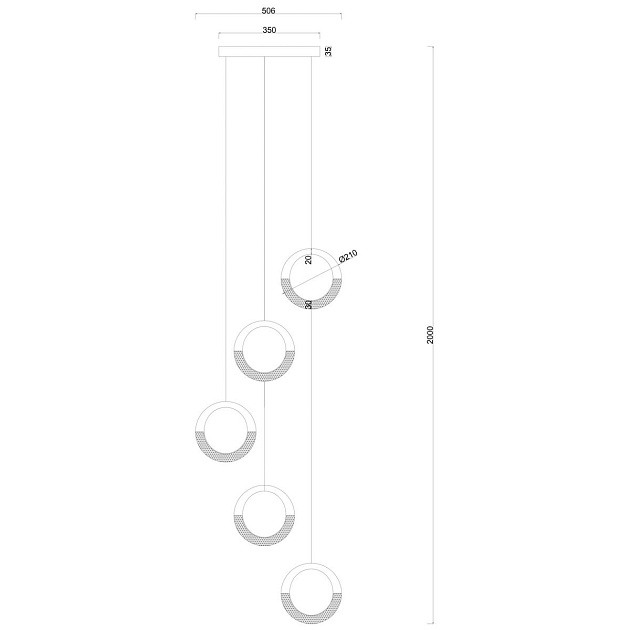 Подвесная светодиодная люстра Arte Lamp Montana A7777SP-5GO Фото № 2
