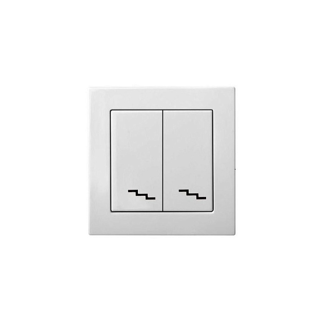 Переключатель двухклавишный Liregus Epsilon белый 28-010 Фото № 1