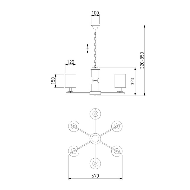 Подвесная люстра Eurosvet Caprera 60146/6 латунь Фото № 4