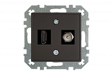 Розетка HDMI/TV Liregus Retro черный матовый 29-238 2