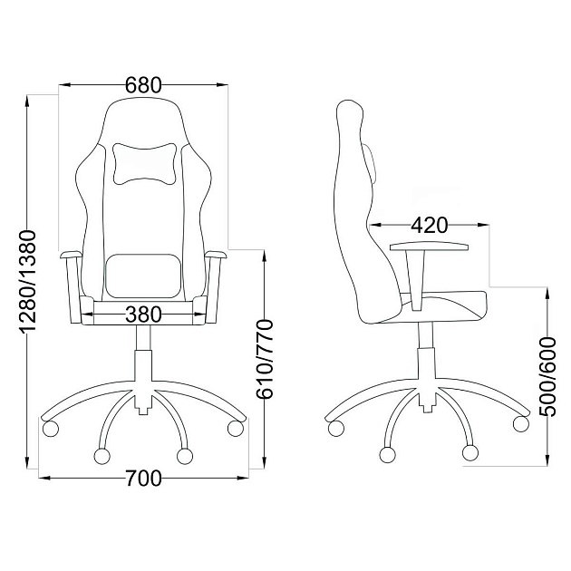 Игровое кресло AksHome Iron красный, экокожа 75221 Фото № 2
