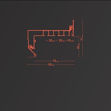 Профиль Flexy GARDINA3 04 для изготовления скрытых карнизных ниш 44 GARDINA3 4 9016 1