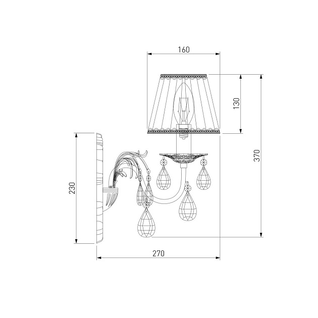 Бра Eurosvet 3637/1 белый с золотом/прозрачный хрусталь Strotskis изображение 2 Бра Eurosvet 3637/1 белый с золотом/прозрачный хрусталь Strotskis Фото № 2