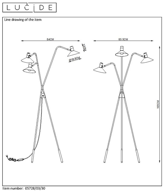 Торшер Lucide Pepijn 05728/03/30 изображение 6 Торшер Lucide Pepijn 05728/03/30 Фото № 6