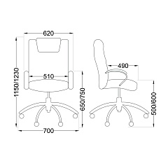Кресло руководителя AksHome King чёрный, натуральная кожа 64406 1