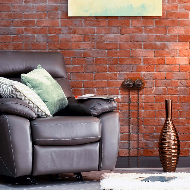 Переключатель-выключатель Werkel одноклавишный Retro коричневый W5612014 4690389166723 изображение 5 Переключатель-выключатель Werkel одноклавишный Retro коричневый W5612014 4690389166723 Фото № 5