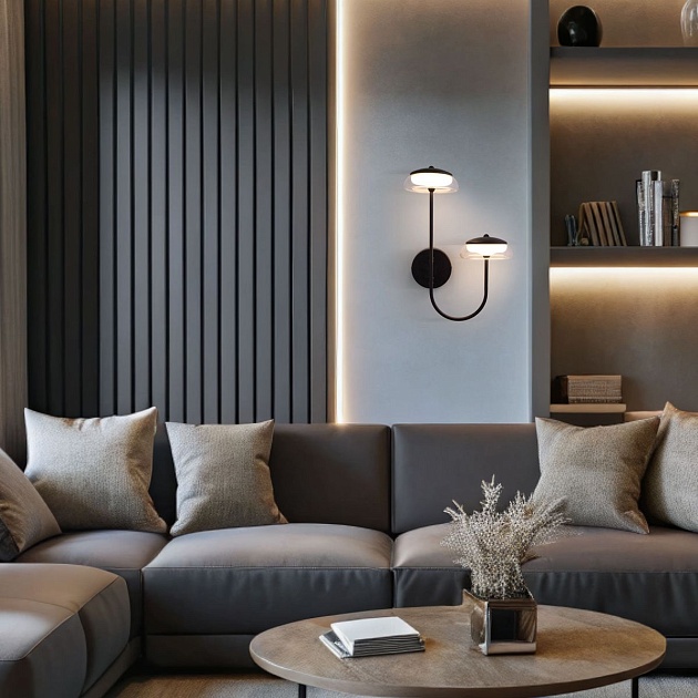 Бра Eurosvet Fungo 50388/2 LED черный изображение 7 Бра Eurosvet Fungo 50388/2 LED черный Фото № 7