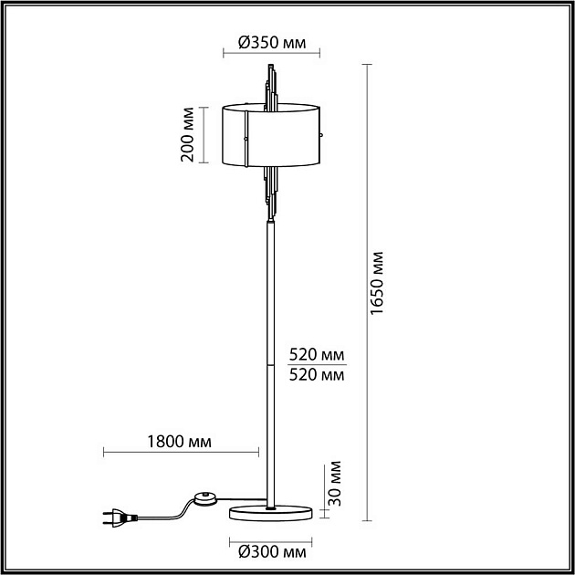 Торшер Odeon Light Exclusive Margaret 5415/3F Фото № 5