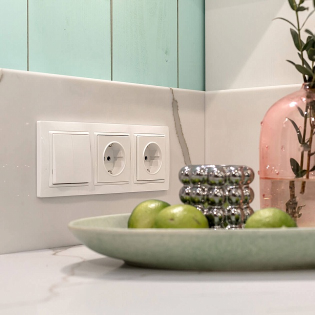 Выключатель двухклавишный Werkel белый W1120001 4690389155192 Фото № 7