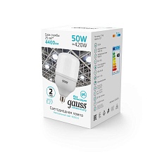 Лампа светодиодная Gauss E27 50W 4000K матовая 63225 1