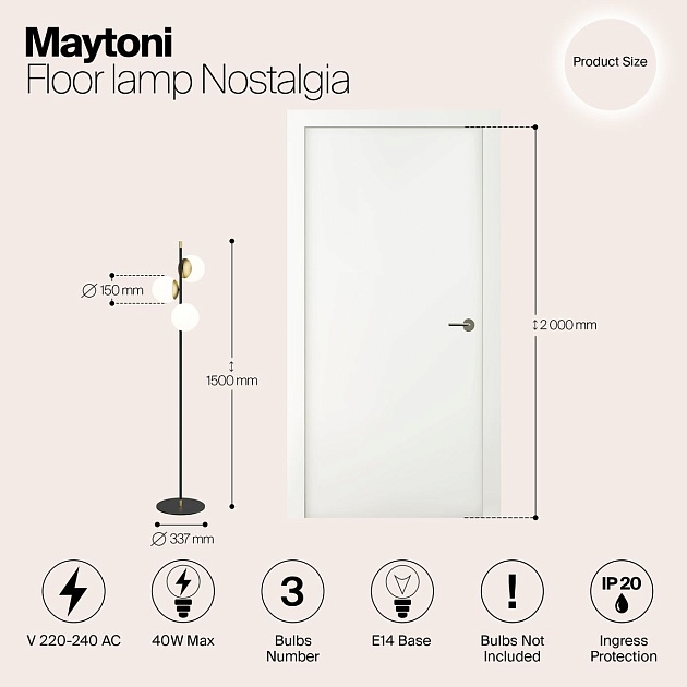 Торшер Maytoni Nostalgia MOD048FL-03G Фото № 9