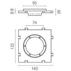 Рамка скрытого монтажа (суппорт д/натяжного потолка) д/встраиваемых светильников с наружным диаметром 80-90мм Anello Lightstar 012000 1