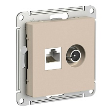 Розетка компьютерная RJ45/телевизионная TV Systeme Electric AtlasDesign кат. 5Е песочный ATN001289