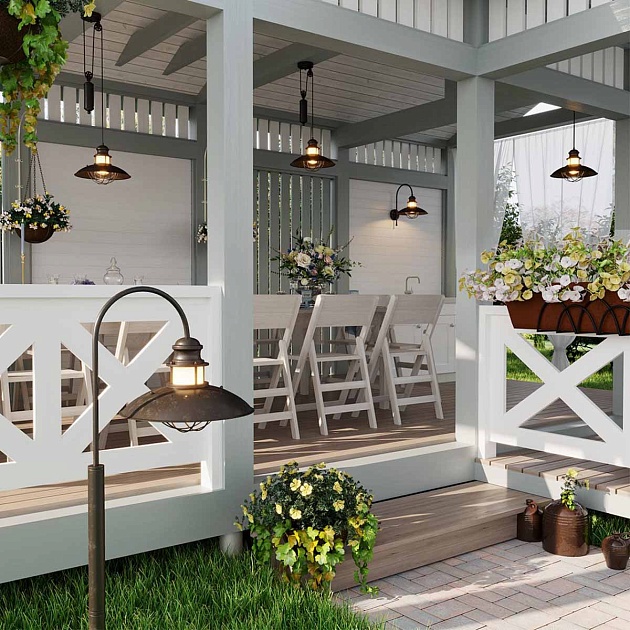 Уличный настенный светильник Odeon Light Nature Dante 4164/1WA Фото № 2