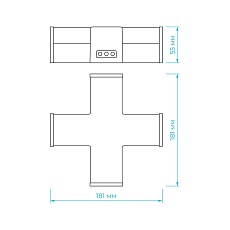 Модульный светодиодный светильник-коннектор Х-образный Apeyron 30-15 1