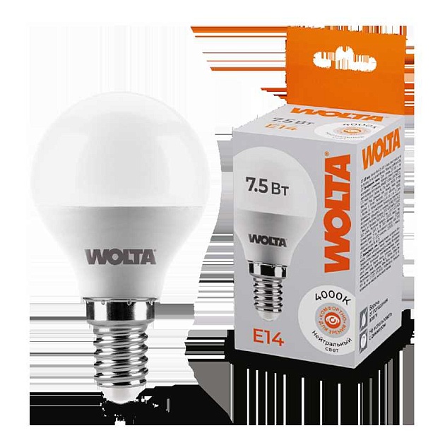 Светодиодная лампа WOLTA 25S45GL7.5E14 Фото № 1