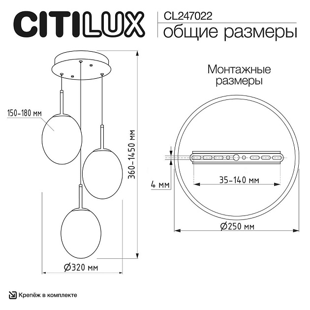 Подвесной светильник Citilux SIGNATURE CL247022 Фото № 10
