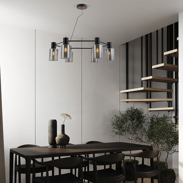 Подвесная люстра Eurosvet Notion 70219/6 черный/античная бронза изображение 3 Подвесная люстра Eurosvet Notion 70219/6 черный/античная бронза Фото № 3