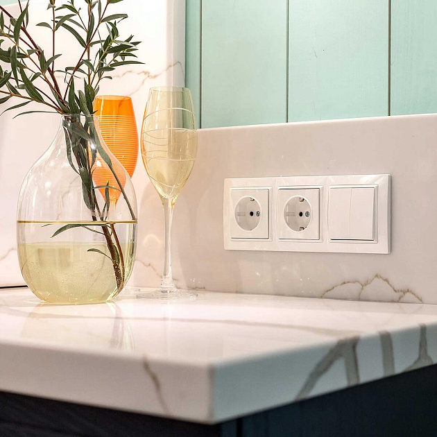 Выключатель двухклавишный Werkel белый W1120001 4690389155192 Фото № 16