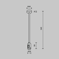 Крепление потолочное Medium 300мм с вводом питания Maytoni Technical TRA158C-B1-PT 2