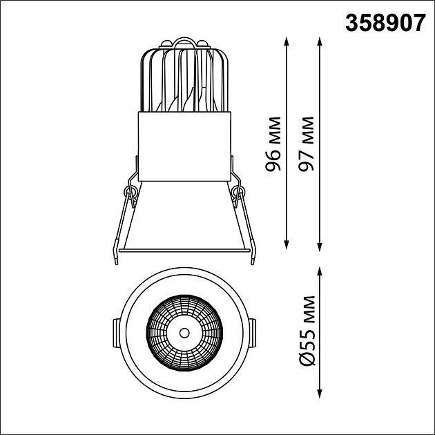 Встраиваемый светодиодный светильник Novotech Spot Lang 358907 изображение 6 Встраиваемый светодиодный светильник Novotech Spot Lang 358907 Фото № 6