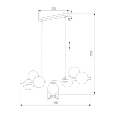 Подвесная люстра TK Lighting 5666 Estera Black 1