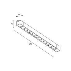 Трековый линейный светильник направленного света Hesby Lighting Skylite Однофазный,474мм- 4000К, 30Вт, чёрный HSBL_0145 4