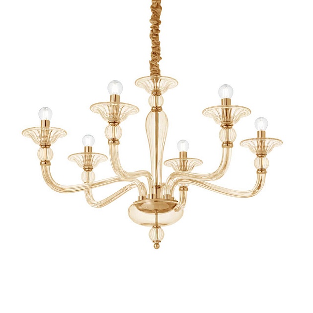 Подвесная люстра Ideal Lux Danieli SP6 Ambra 159942 Фото № 1