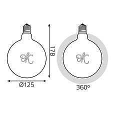 Лампа светодиодная филаментная Gauss E27 2,5W 2000K золотая 176802003 3
