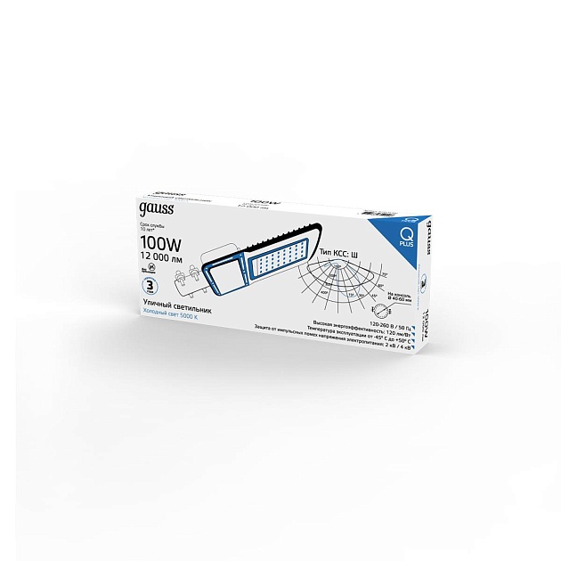 Уличный светодиодный консольный светильник Gauss Qplus 629535300 Фото № 2