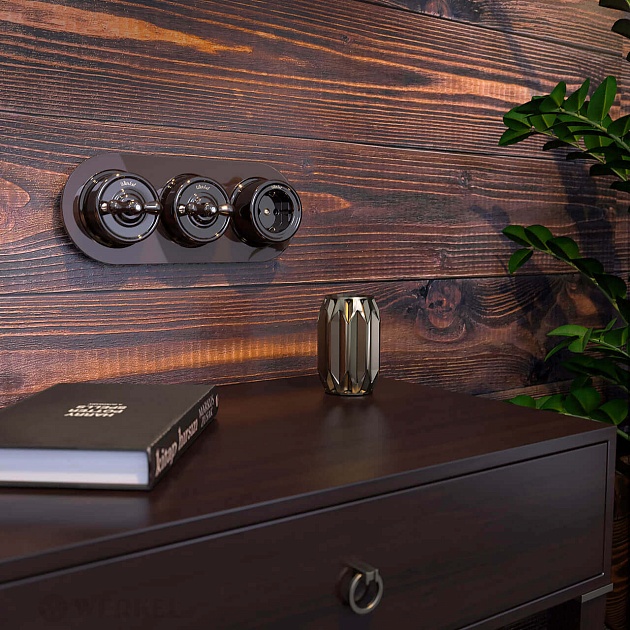 Переключатель-выключатель Werkel одноклавишный Retro коричневый W5612014 4690389166723 изображение 4 Переключатель-выключатель Werkel одноклавишный Retro коричневый W5612014 4690389166723 Фото № 4