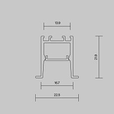 Алюминиевый профиль встраиваемый скрытого монтажа Maytoni Led Strip ALM-2222-B-2M 632013 1