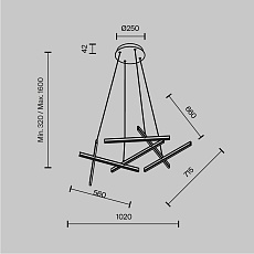 Подвесной светодиодный светильник Maytoni Line MOD016PL-L80BK 1