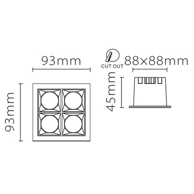 Встраиваемый светодиодный светильник Fiberli XL003-3T 12130303 Фото № 4