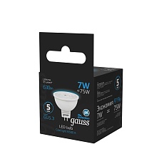 Лампа светодиодная Gauss GU5.3 7W 6500K матовая 101505307 2