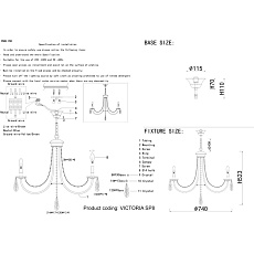 Подвесная люстра Crystal Lux Victoria SP8 Gold/Amber 1