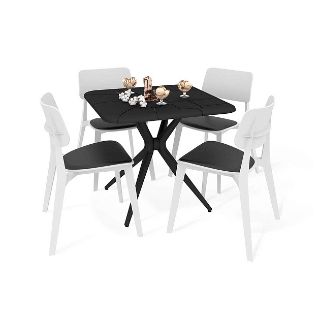 Обеденная группа Sheffilton SHT-DS194 черный/белый/черный 8191133801 изображение 1 Обеденная группа Sheffilton SHT-DS194 черный/белый/черный 8191133801 Фото № 1