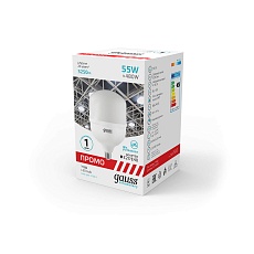 Лампа светодиодная Gauss E40 55W 4100K матовая 60426 3