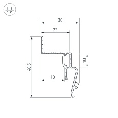 Профиль Arlight Stretch-Shadow-M-2000 Black 039510(1) 1