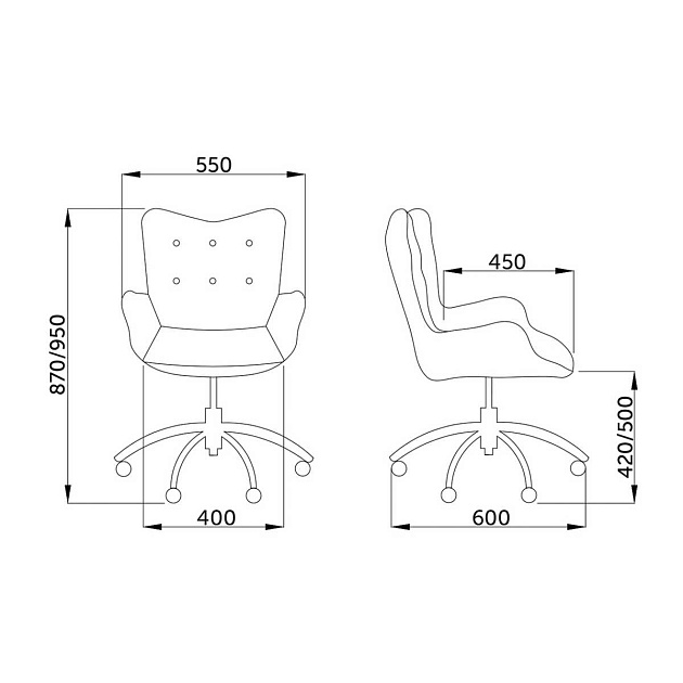 Поворотное кресло AksHome Bella серый, ткань 55101 Фото № 2