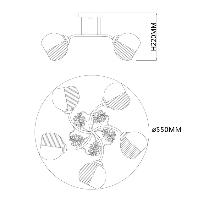 Потолочная люстра Escada Kalina 1119/5PL изображение 2 Потолочная люстра Escada Kalina 1119/5PL Фото № 2