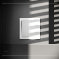 Проходной переключатель встраиваемый Voltum S70 двухклавишный с подсветкой 10А, (белый матовый) VLS020402 5