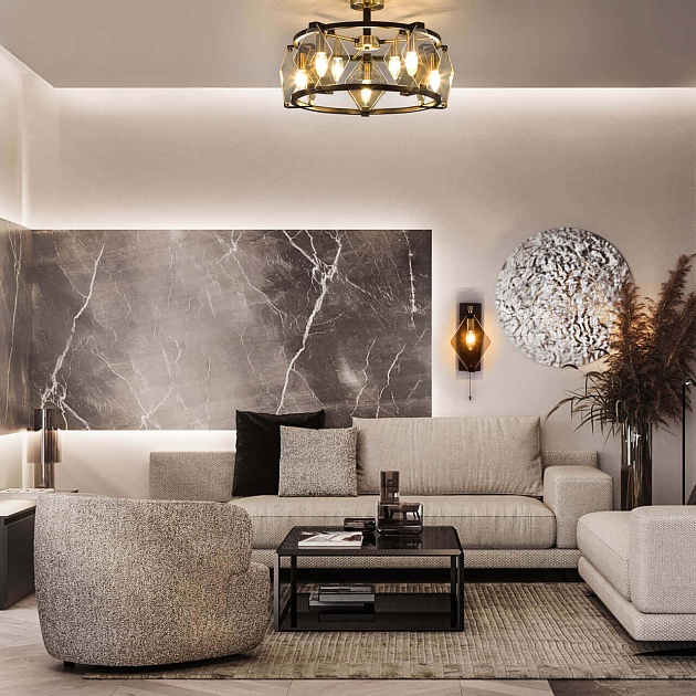 Потолочная люстра Eurosvet Aragon 60126/5 черный Smart Фото № 6