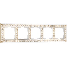 Рамка Werkel Antik на 5 постов белое золото W0051523 4690389158292