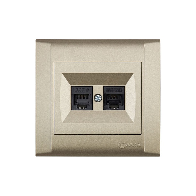Розетка тf евро двойная Makel Defne 42057034 Фото № 1