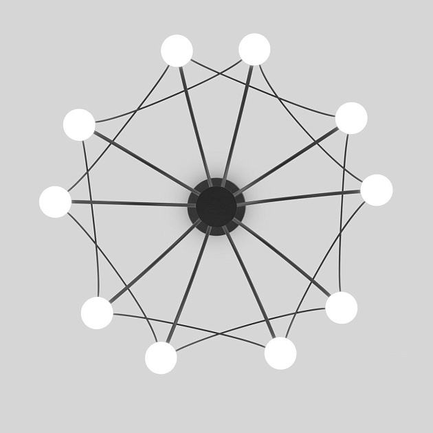 Подвесная светодиодная люстра Eurosvet Ragno 90034/10 LED черный изображение 3 Подвесная светодиодная люстра Eurosvet Ragno 90034/10 LED черный Фото № 3