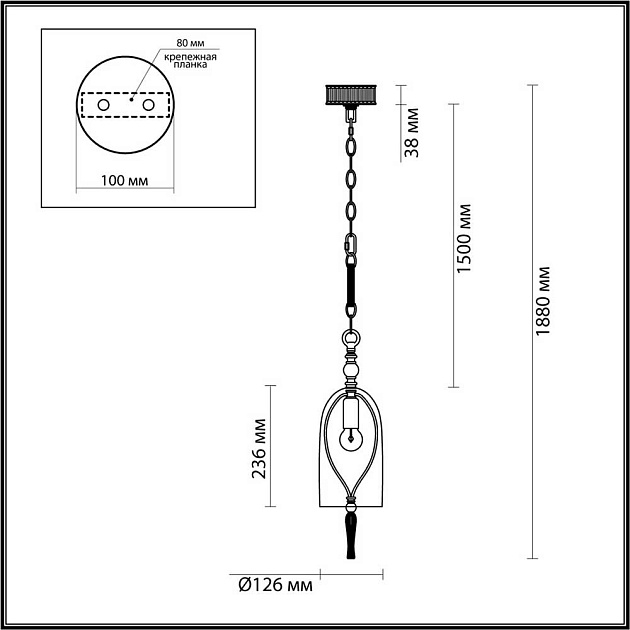 Подвесной светильник Odeon Light Neo Bell 4892/1 Фото № 6